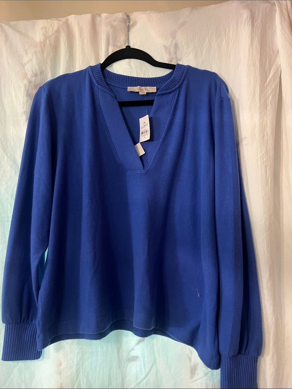 LOFT Relaxed V-Neck Pullover Sweater in Royal Blue